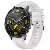 Sneezy Huawei Watch Gt4 46Mm İle Uyumlu Spor Silikon Metal Tokalı Soft Saat Kordonu Beyaz