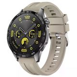 Sneezy Huawei Watch Gt4 46Mm İle Uyumlu Spor Silikon Metal Tokalı Soft Saat Kordonu Krem