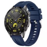 Sneezy Huawei Watch Gt4 46Mm İle Uyumlu Spor Silikon Metal Tokalı Soft Saat Kordonu Lacivert
