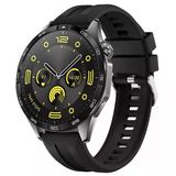 Sneezy Huawei Watch Gt4 46Mm İle Uyumlu Spor Silikon Metal Tokalı Soft Saat Kordonu Siyah
