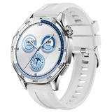 Sneezy Huawei Watch Gt5 46Mm İle Uyumlu Spor Silikon Metal Tokalı Soft Saat Kordonu Beyaz