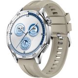 Sneezy Huawei Watch Gt5 46Mm İle Uyumlu Spor Silikon Metal Tokalı Soft Saat Kordonu Krem