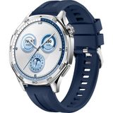 Sneezy Huawei Watch Gt5 46Mm İle Uyumlu Spor Silikon Metal Tokalı Soft Saat Kordonu Lacivert