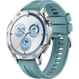 Sneezy Huawei Watch Gt5 46Mm İle Uyumlu Spor Silikon Metal Tokalı Soft Saat Kordonu Mavi