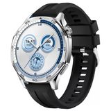 Sneezy Huawei Watch Gt5 46Mm İle Uyumlu Spor Silikon Metal Tokalı Soft Saat Kordonu Siyah