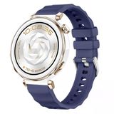 Sneezy Huawei Watch Gt5 Pro 42Mm İle Uyumlu Softflex Metal Tokalı Spor Silikon Akıllı Saat Kordonu Lacivert