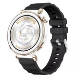 Sneezy Huawei Watch Gt5 Pro 42Mm İle Uyumlu Softflex Metal Tokalı Spor Silikon Akıllı Saat Kordonu Siyah
