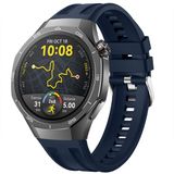 Sneezy Huawei Watch Gt5 Pro 46Mm İle Tam Uyumlu Spor Silikon Metal Tokalı Soft Saat Kordonu Lacivert