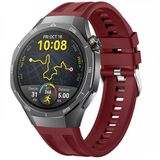 Sneezy Huawei Watch Gt5 Pro 46Mm İle Tam Uyumlu Spor Silikon Metal Tokalı Soft Saat Kordonu Mürdüm