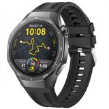 Sneezy Huawei Watch Gt5 Pro 46Mm İle Tam Uyumlu Spor Silikon Metal Tokalı Soft Saat Kordonu Siyah