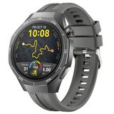 Sneezy Huawei Watch Gt5 Pro 46Mm İle Uyumlu Spor Silikon Metal Tokalı Soft Saat Kordonu Koyu Gri