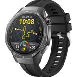 Sneezy Huawei Watch Gt5 Pro 46Mm İle Uyumlu Spor Silikon Metal Tokalı Soft Saat Kordonu Siyah