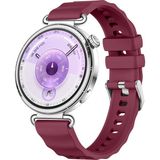 Sneezy Huawei Watch Gt6 41Mm İle Uyumlu Softflex Metal Tokalı Spor Silikon Akıllı Saat Kordonu Mürdüm