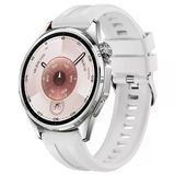 Sneezy Huawei Watch Gt6 46Mm İle Uyumlu Spor Silikon Metal Tokalı Soft Saat Kordonu Beyaz