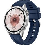 Sneezy Huawei Watch Gt6 46Mm İle Uyumlu Spor Silikon Metal Tokalı Soft Saat Kordonu Lacivert