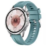 Sneezy Huawei Watch Gt6 46Mm İle Uyumlu Spor Silikon Metal Tokalı Soft Saat Kordonu Mavi