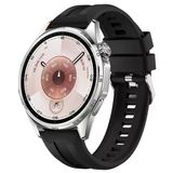 Sneezy Huawei Watch Gt6 46Mm İle Uyumlu Spor Silikon Metal Tokalı Soft Saat Kordonu Siyah