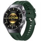 Sneezy Huawei Watch Gt6 Pro 46Mm İle Tam Uyumlu Spor Silikon Metal Tokalı Soft Saat Kordonu Haki