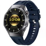 Sneezy Huawei Watch Gt6 Pro 46Mm İle Tam Uyumlu Spor Silikon Metal Tokalı Soft Saat Kordonu Lacivert