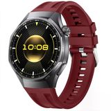 Sneezy Huawei Watch Gt6 Pro 46Mm İle Tam Uyumlu Spor Silikon Metal Tokalı Soft Saat Kordonu Mürdüm