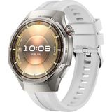 Sneezy Huawei Watch Gt6 Pro 46Mm İle Uyumlu Spor Silikon Metal Tokalı Soft Saat Kordonu Beyaz