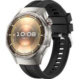 Sneezy Huawei Watch Gt6 Pro 46Mm İle Uyumlu Spor Silikon Metal Tokalı Soft Saat Kordonu Siyah