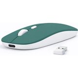 Sneezy Laptop Için Ince Kablosuz Mouse Bluetooth Bağlantı Şarjlı Batarya USB Alıcılı Taşınabilir Tasarım Haki - Renkli