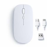 Sneezy Mac iPad PC Tablet Uyumlu Mouse Şarjlı Batarya Sessiz Tıklama USB Dongle ve Kablo Dahil Beyaz