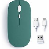 Sneezy Mac iPad Pc Tablet Uyumlu Mouse Şarjlı Batarya Sessiz Tıklama USB Dongle ve Kablo Dahil Haki - Renkli