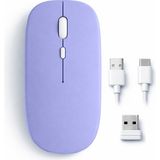 Sneezy Mac iPad Pc Tablet Uyumlu Mouse Şarjlı Batarya Sessiz Tıklama USB Dongle ve Kablo Dahil Lavant - Renkli