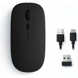 Sneezy Mac iPad Pc Tablet Uyumlu Mouse Şarjlı Batarya Sessiz Tıklama USB Dongle ve Kablo Dahil Siyah - Renkli