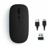 Sneezy Mac iPad PC Tablet Uyumlu Mouse Şarjlı Batarya Sessiz Tıklama USB Dongle ve Kablo Dahil Siyah