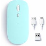 Sneezy Mac iPad Pc Tablet Uyumlu Mouse Şarjlı Batarya Sessiz Tıklama USB Dongle ve Kablo Dahil Turkuaz - Renkli