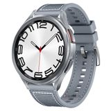 Sneezy Samsung Galaxy Watch 46mm R800 Watch 3 45mm R840 22mm İle Uyumlu Dikiş Desenli Dokuma Silikon Kordon Gri
