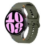 Sneezy Samsung Galaxy Watch 6 40-43-44-47mm İle Uyumlu Metal Tokalı Dalgalı Spor Silikon Kordon Haki