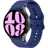 Sneezy Samsung Galaxy Watch 6 40-43-44-47mm İle Uyumlu Metal Tokalı Dalgalı Spor Silikon Kordon Lacivert
