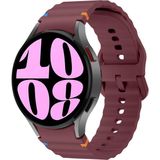 Sneezy Samsung Galaxy Watch 6 40-43-44-47MM Ile Uyumlu Metal Tokalı Dalgalı Spor Silikon Kordon - Mürdüm
