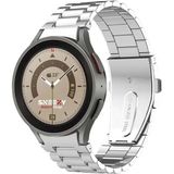 Sneezy Samsung Galaxy Watch 6 40 43 44 47MM Uyumlu Kavisli Ironweft Döküm Çelik Metal Kordon - Gümüş