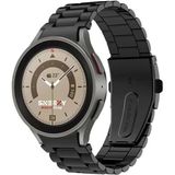 Sneezy Samsung Galaxy Watch 6 40 43 44 47MM Uyumlu Kavisli Ironweft Döküm Çelik Metal Kordon - Siyah