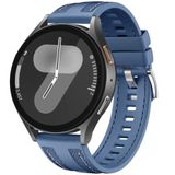Sneezy Samsung Galaxy Watch 6 47-44-43-40mm ile Uyumlu Metal Tokalı Dikiş Detaylı Şık Dokuma Silikon Kordon Mavi