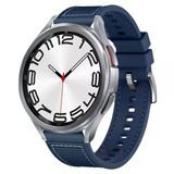 Sneezy Samsung Galaxy Watch 6 – Classic 40-43-44-47Mm 20Mm Dikiş Desenli Dokuma Silikon Kordon Lacivert