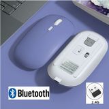 Sneezy Xiaomi Tablet Şarj Edilebilir Sessiz Mouse Bluetooth + 2.4Hz Wifi Kablosuz Mouse Fare - Siyah