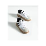 Snekaers Işıklı Erkek / Kız Çocuk Bebek Siyah Beyaz Spor Okul Ayakkabı Cırt Cırtlı Sneaker
