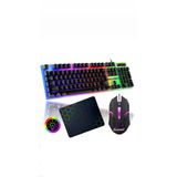 SNEXPRES 3in1 Klavye Mouse Mause Pad Kablolu Rgb Aydınlatmalı Set Gamer Pc Oyun Seti Klavye Blo
