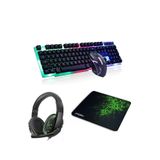 SNEXPRES RGB Aydınlatmalı klavye-mouse-mousepad-kulaklık 4in1 set Süper Kalite