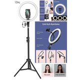 SNEXPRES Ring Fill Light Led Işıklı Tripod 12 Inç Halka Youtuber Tiktok Makyaj Işığı Ayaklı Tripot 12 Inç