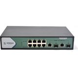 Snexus Networks 12 Port Gigabit Poe Switch 8 x 10/100/1000M Poe + 2 x 10/100/1000M RJ45 Uplink + 2 x Sfp Fiber (120 Watt Poe) Switch