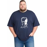 Sngl Erkek Büyük Beden Kısa Kollu Atatürk Baskılı Tişört 3xl 4xl 5xl 6xl 7xl 8xl 9xl - Lacivert