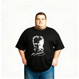 Sngl Erkek Büyük Beden Kısa Kollu Atatürk Baskılı Tişört 3xl 4xl 5xl 6xl 7xl 8xl 9xl - Siyah