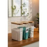 Snippy - Armoni - 3'lü Büyük Boy Deterjan Saklama Kutusu Etiketli Banyo Toz Tablet Toz Deterjan Kutusu 2500ml Şeffaf